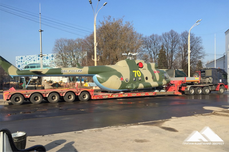 Перевозка вертолета Ми-8 с Московского Авиаремонтного завода ДОСААФ на ВДНХ — фото 6